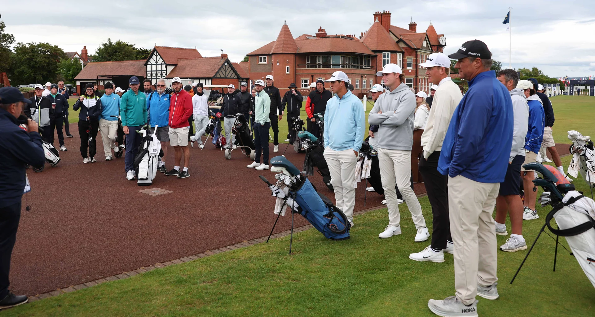 Players gathered at Royal Liverpool for the play-off at The Amateur Championship.