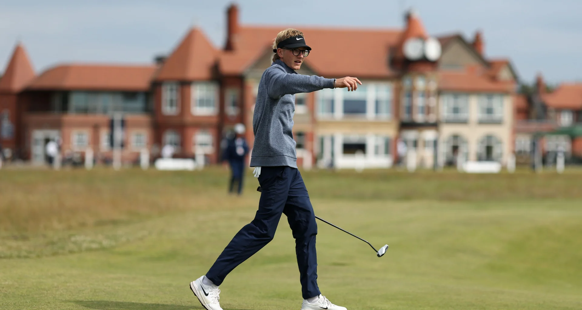 Richard Teder in action during practice for The 131st Amateur Championship.