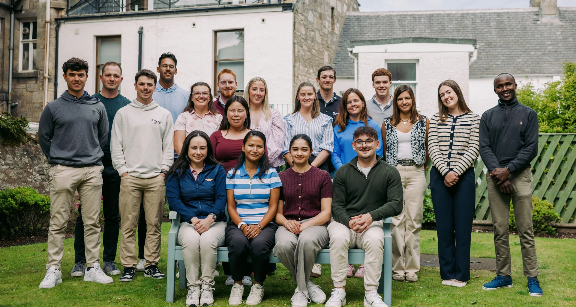 The R&A Scholars stand together for a group photograph.