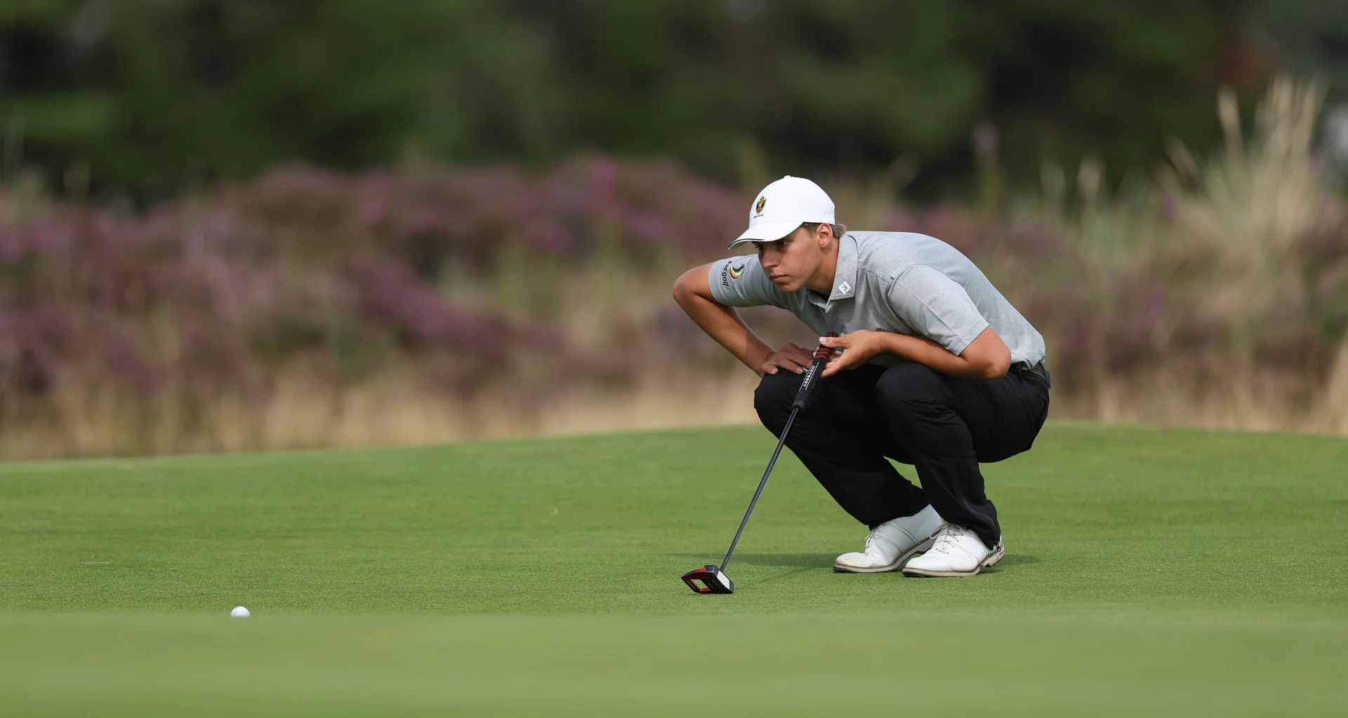 Jules De Langhe of Belgium during day two of The R&A Boys' Amateur Championship at Gailes Links Golf Course.