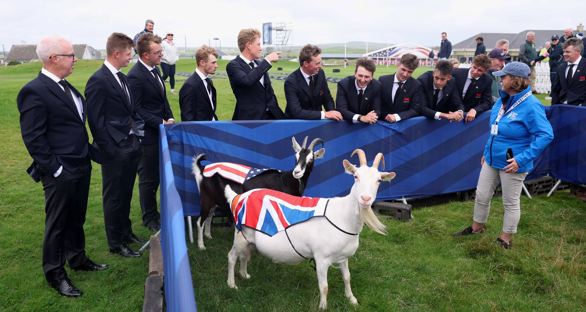 The GB&I players meet goats ahead of the 51st Walker Cup at Lahinch.