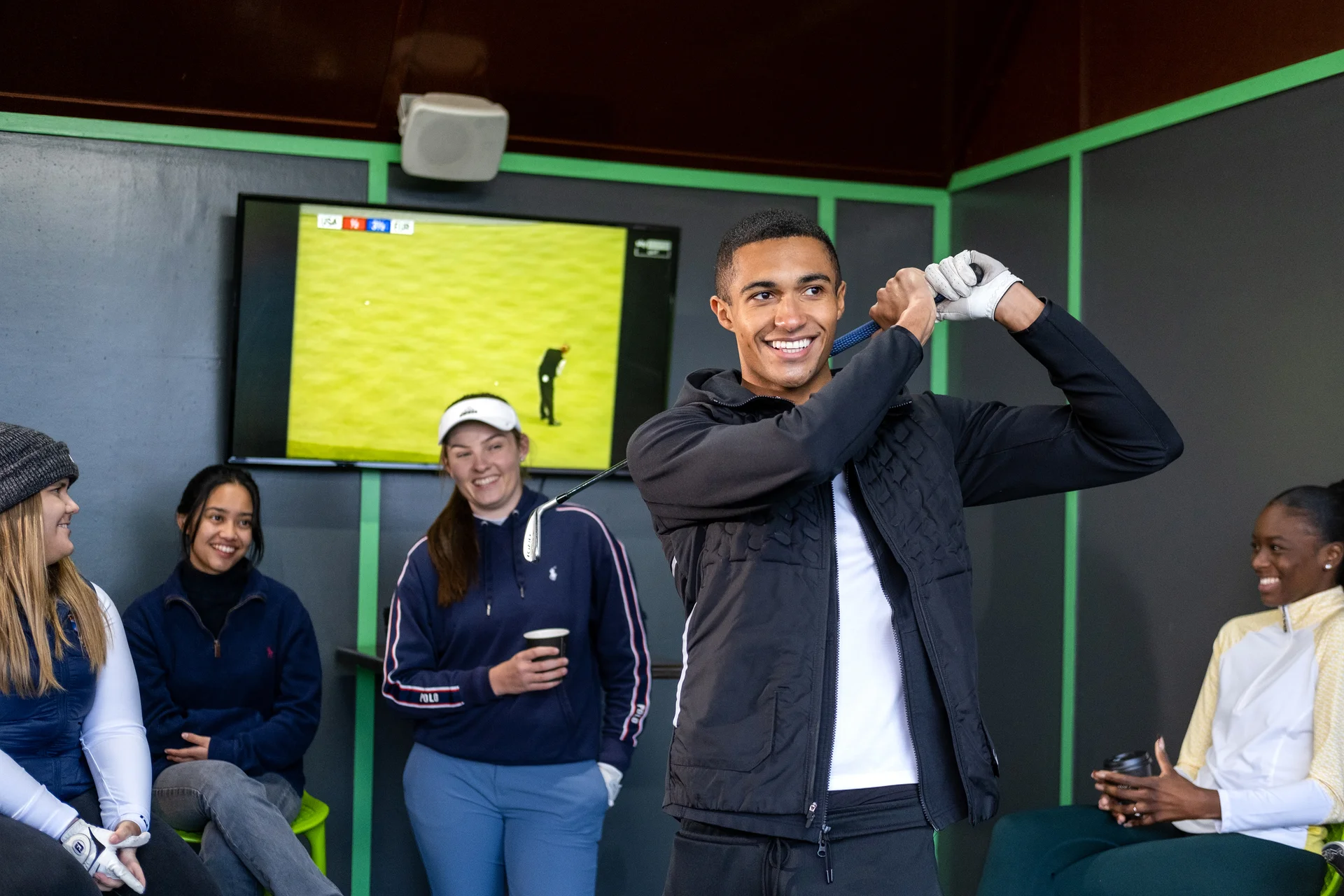 Group at the driving range.