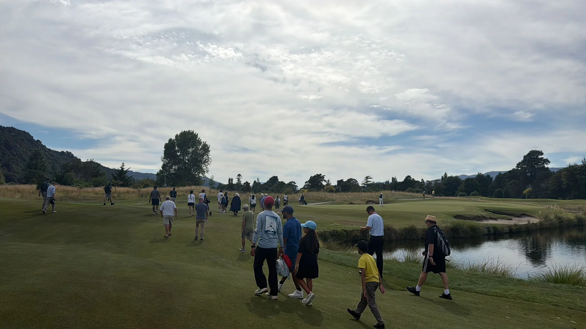 A healthy crowd follows Elise Barber on day one of the Women's Amateur Asia-Pacific