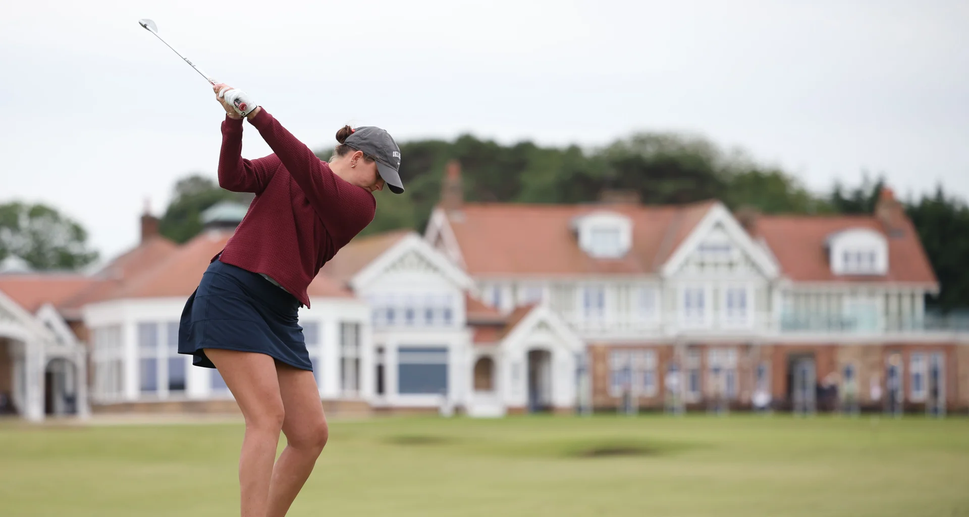 Gracie Mayo of Wales hits an approach shot during Day one of the 2026 Women's Amateur Championship at Muirfield.