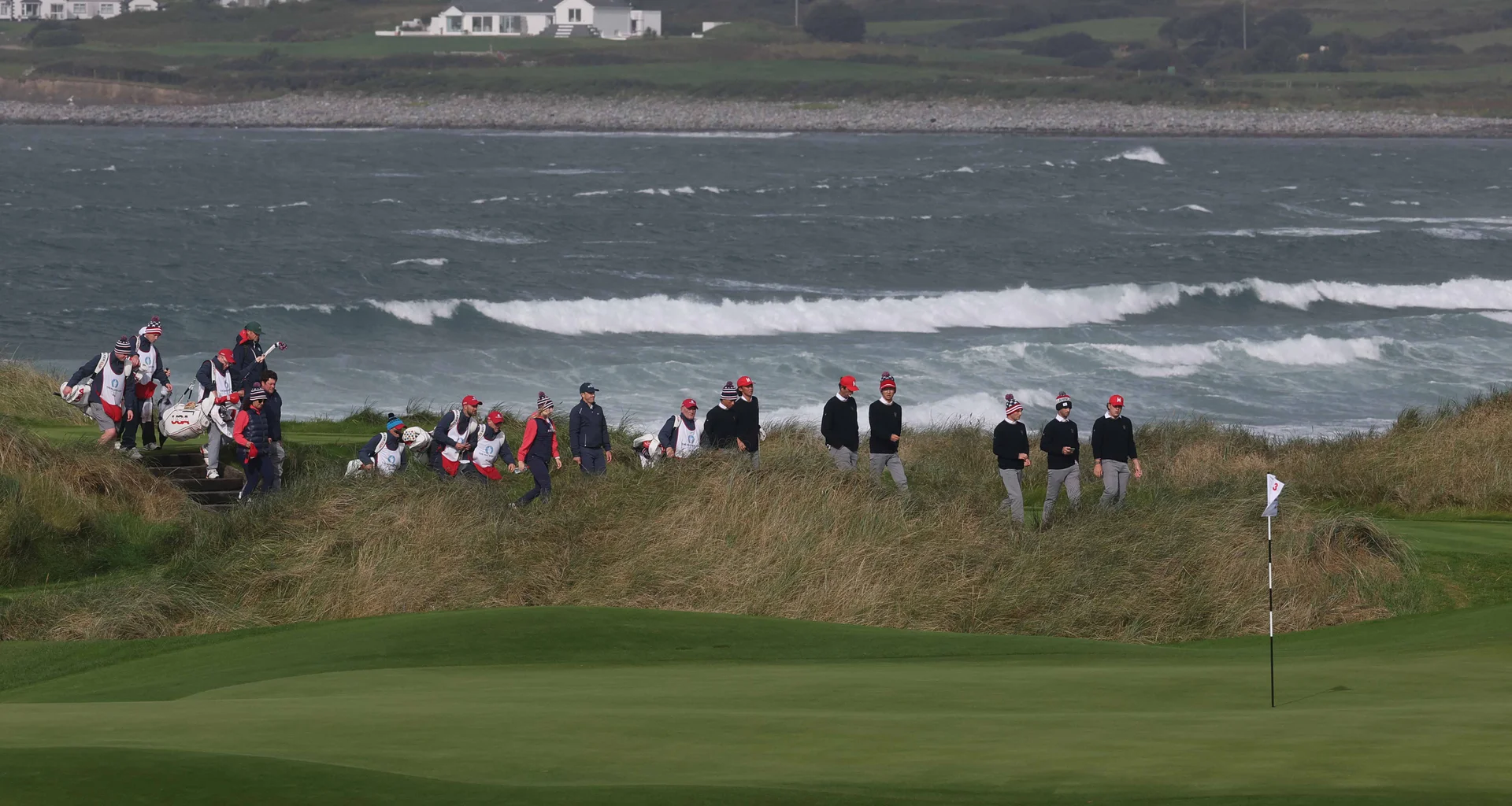 The USA team during practice for the 51st Walker Cup at Lahinch.