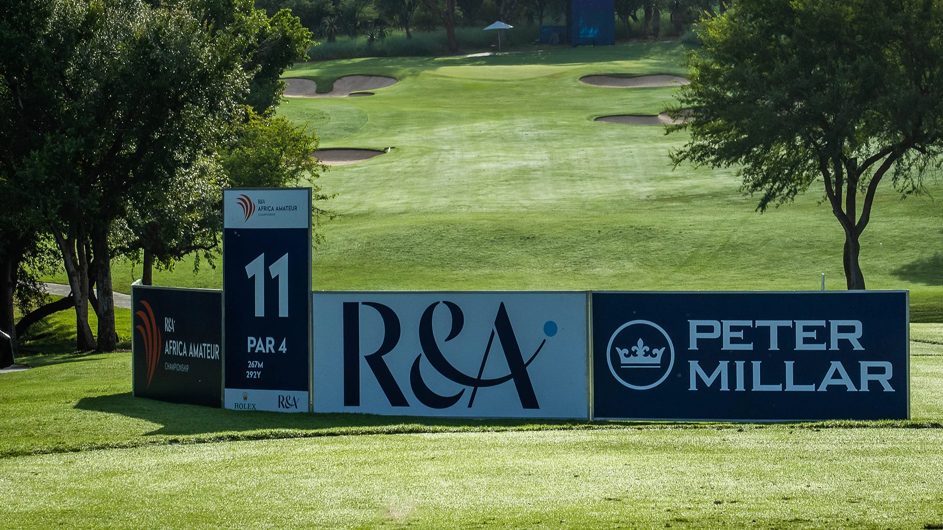 A tee board showing Peter Millar at the Africa Amateur Championship