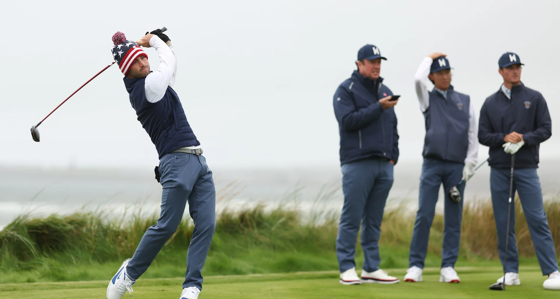 The USA team during practice for the 2026 Walker Cup at Lahinch.