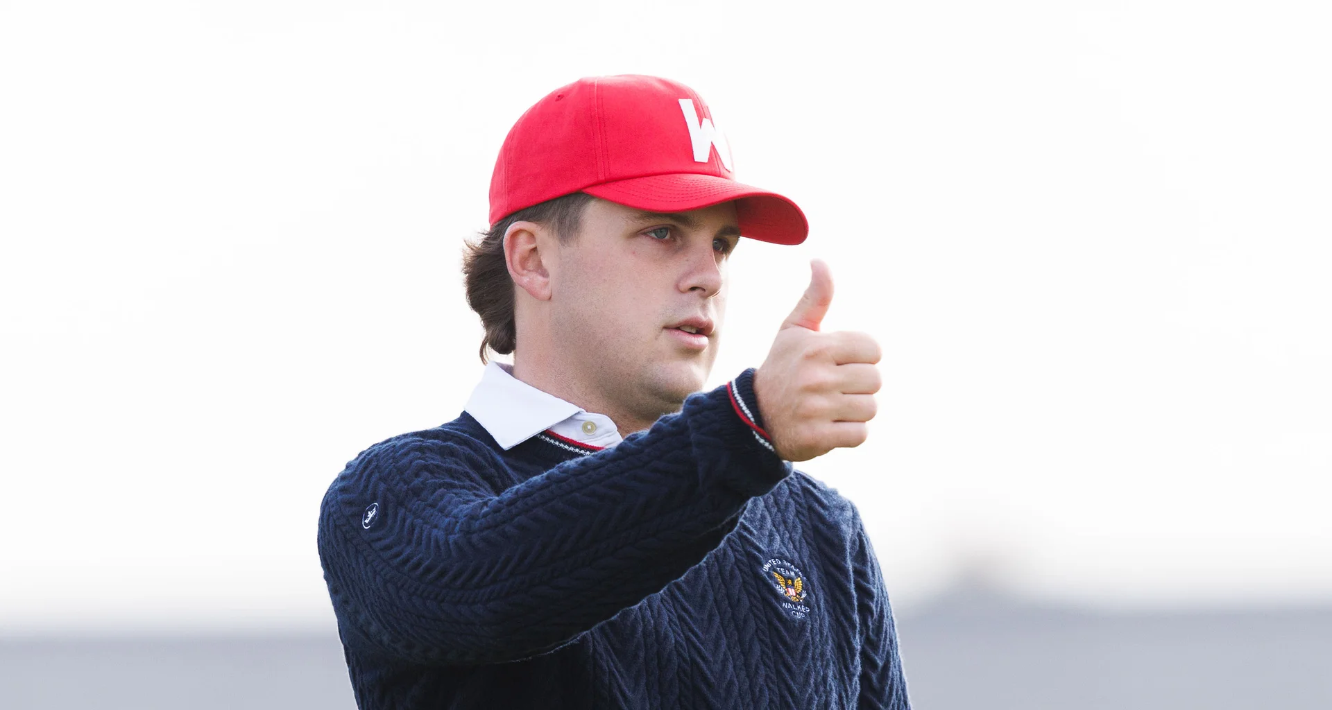 Josiah Gilbert during USA practice ahead of the 2026 Walker Cup at Lahinch.