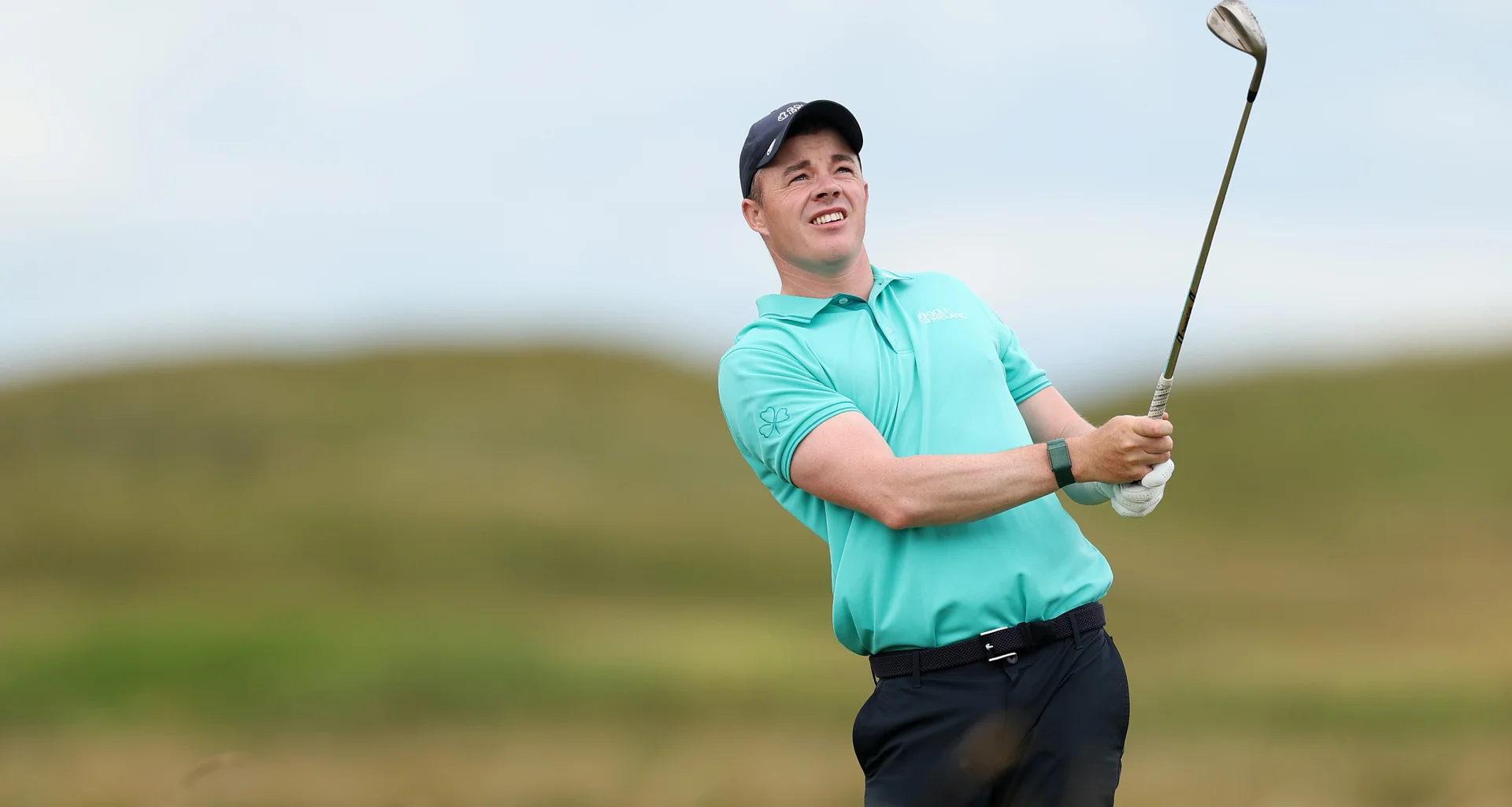 Stuart Grehan in action at the 2026 Amateur Championship at Royal Liverpool.