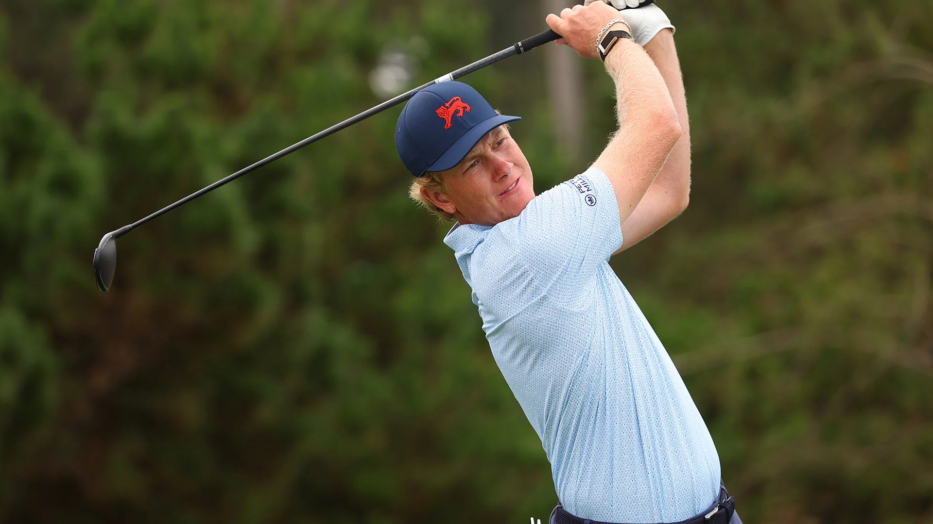 Luke Poulter during a practice round ahead of the 50th Walker Cup Match