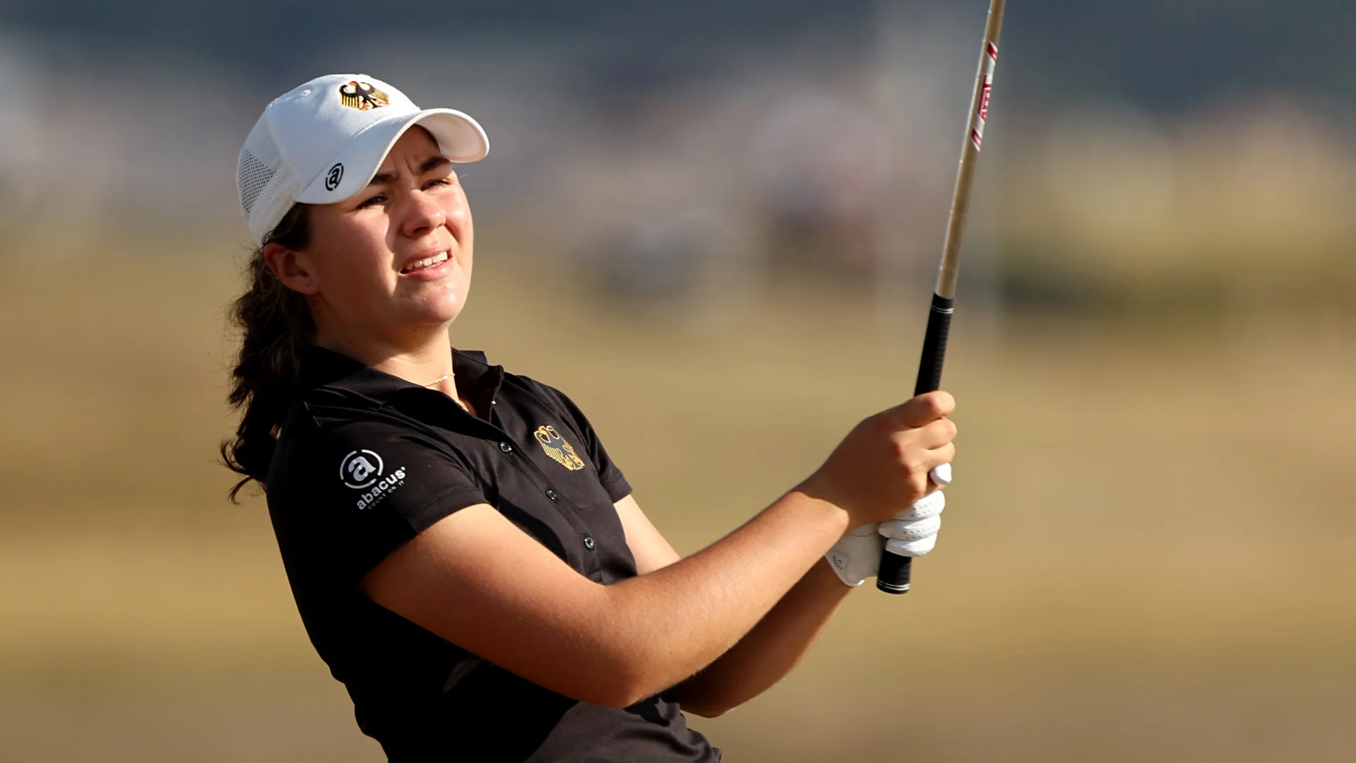 Sofia Maier-Borst in action during the Girls' Amateur Championship at Conwy.