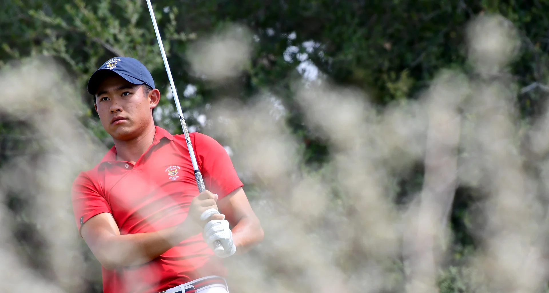 Collin Morikawa in action at The Walker Cup in 2017.