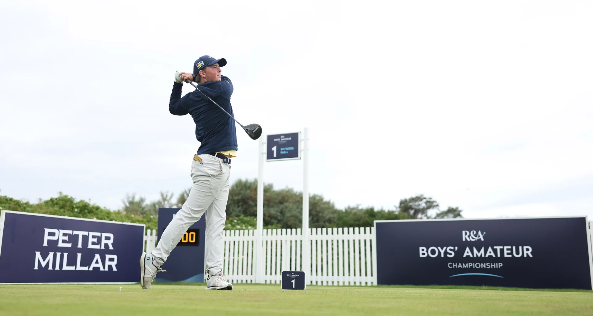 Ludwig Libera of Sweden during matchplay stages of The Boys' Amateur Championship at Gailes Links.