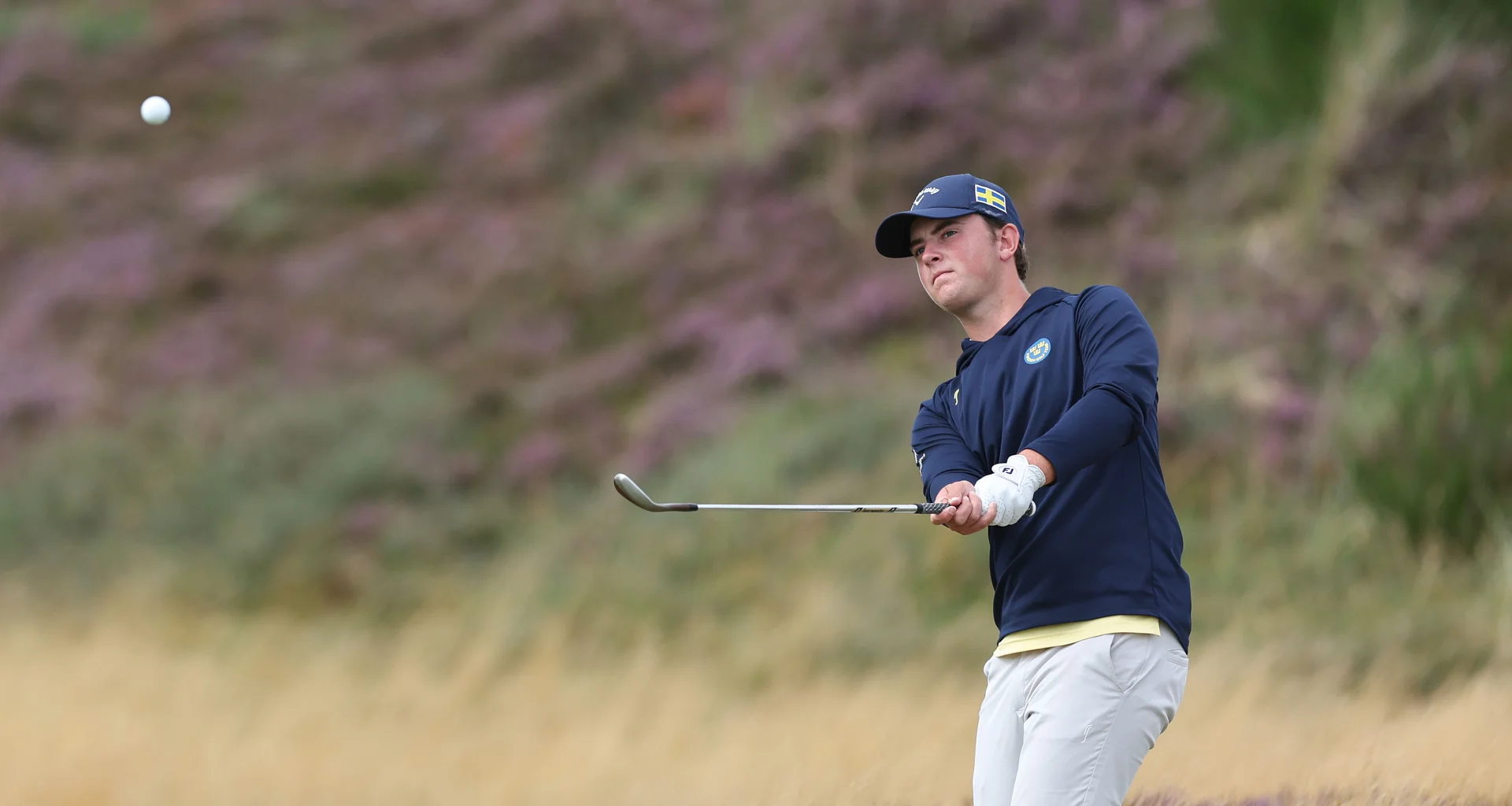 Sweden’s Ludwig Libera during his semi-final victory at Gailes Links.