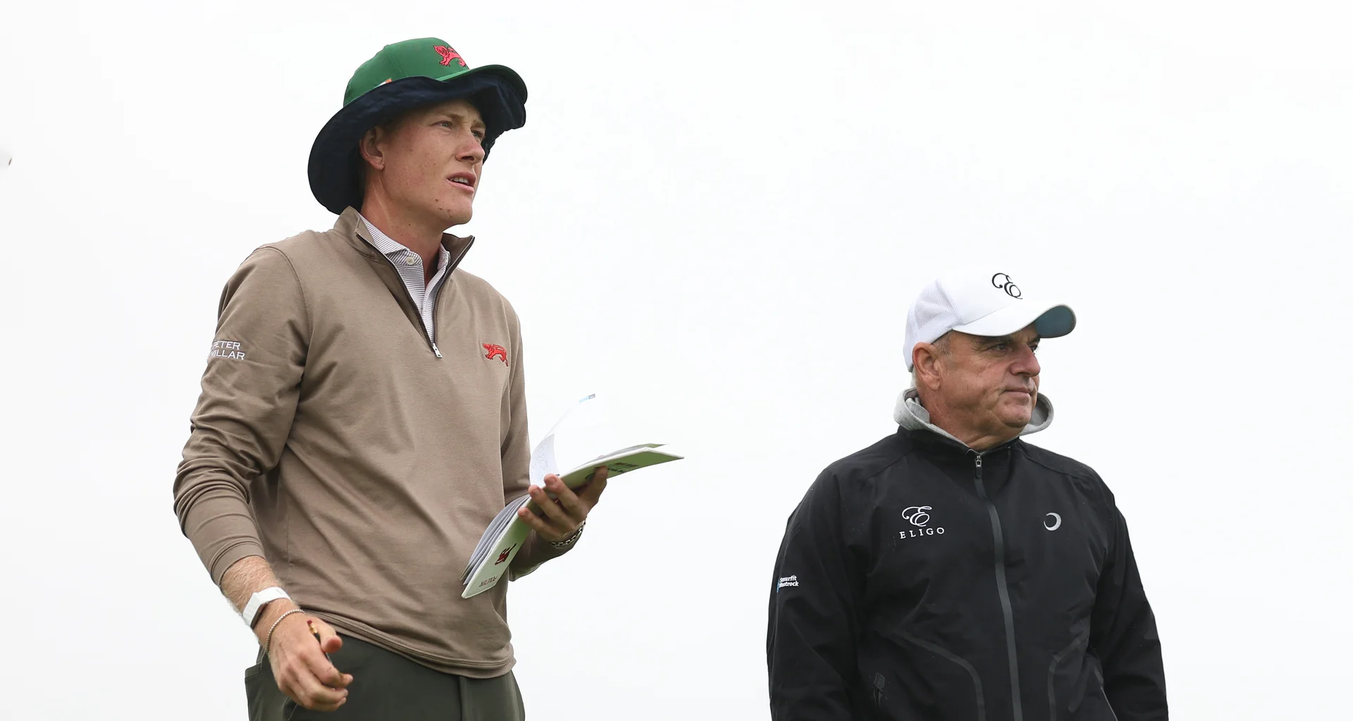 Luke Poulter and Paul McGinley during practice for The 51st Walker Cup at Lahinch.